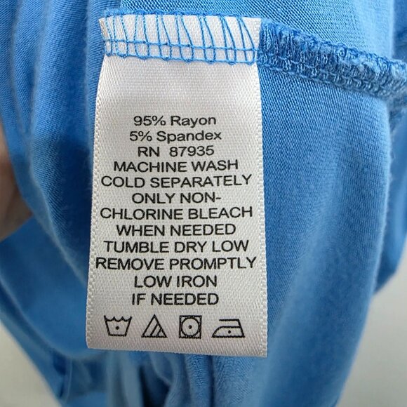 LOGO Lori Goldstein Womens‎ Blue Scoop Neck Tunic Top With Pockets 3/4 Sleeve M - Picture 10 of 13